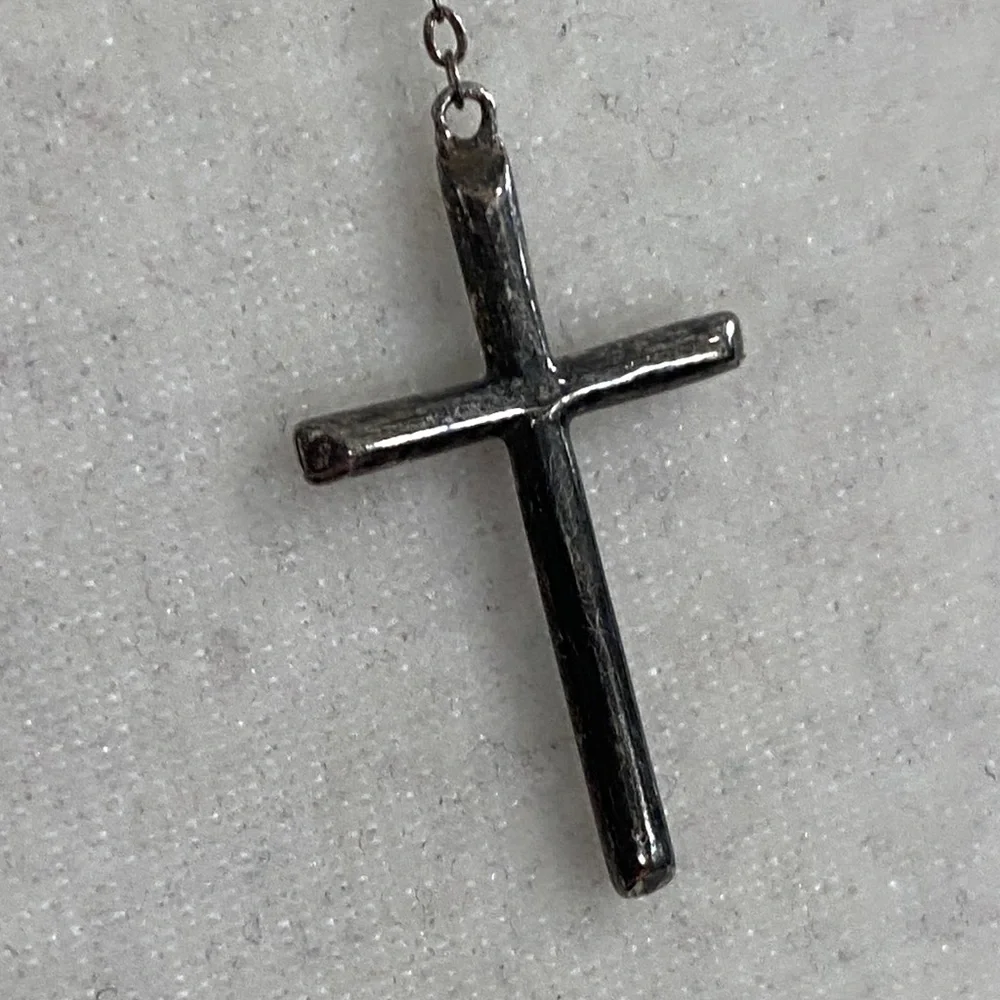 Antiqued Infinity Cross 925 Sterling Silver Lariat Y-Necklace Christian Faith